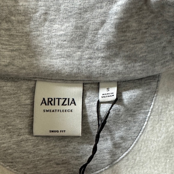 New NWT Aritzia cozy sweatfleece snug Hi-rib 1/2 zip Heather Chrome pullover S - Picture 5 of 8